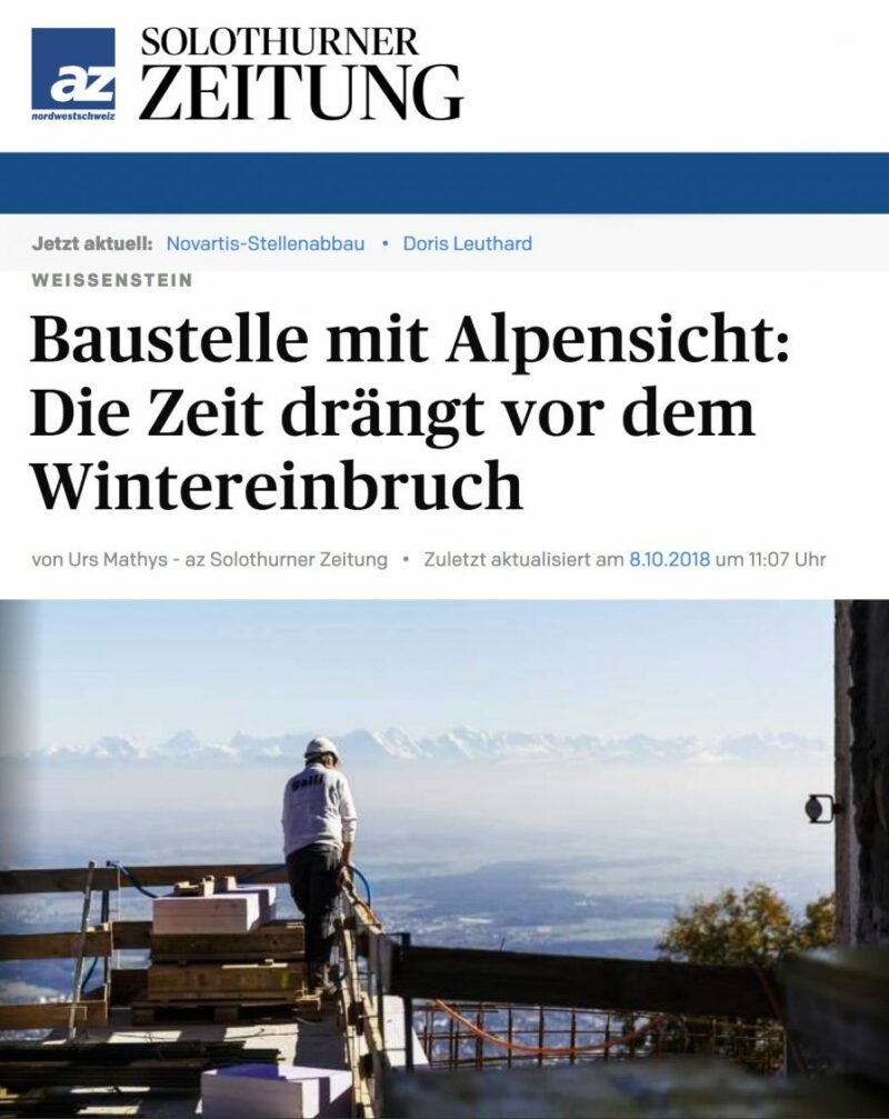 Baustelle mit Alpensicht: Die Zeit drängt vor dem Wintereinbruch